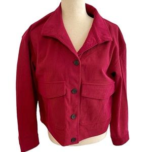 AVEC LES FILLES Corduroy Jacket Shacket Raspberry New With Tags